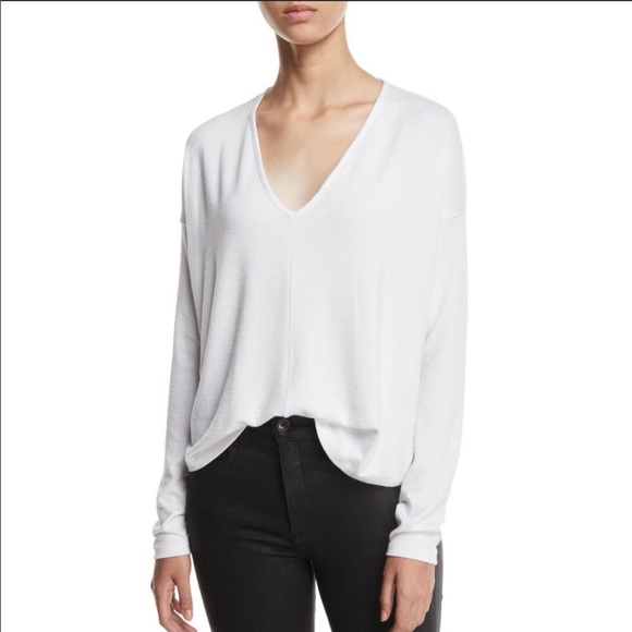 rag & bone Tops - Rag & Bone White Hudson V-Neck sweater Medium
